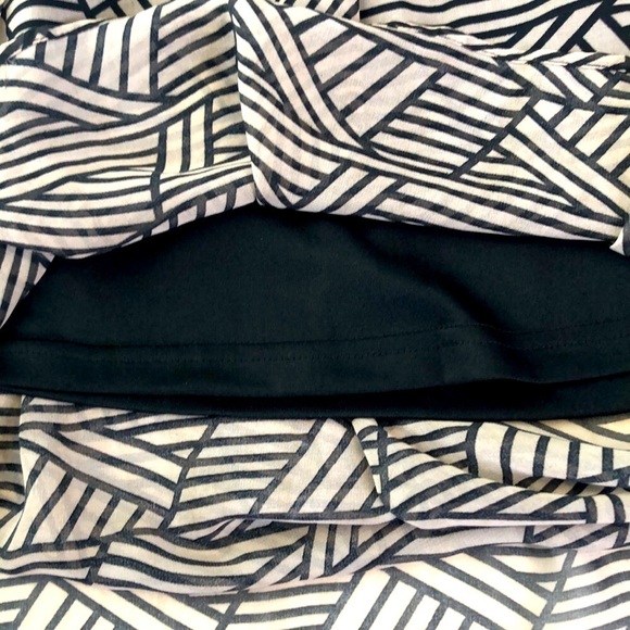 Double Zero Womens Dress Tan/Black Stripes Flowy Crisscross Straps Size S - Picture 11 of 15